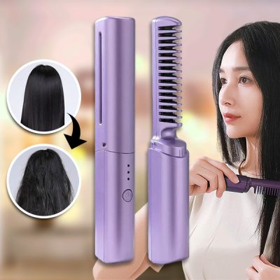 Alisador de Cabelo Recarregável 2 em 1 + Pente | MINIGLAM