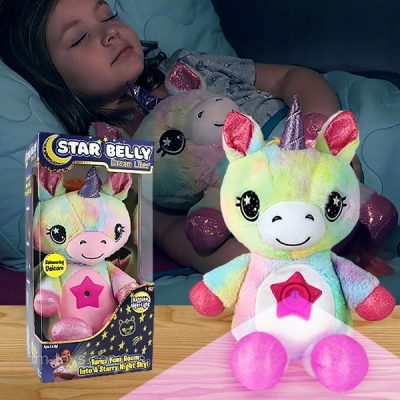 Unicórnio de peluche com projeção do céu estrelado | STARBEAR