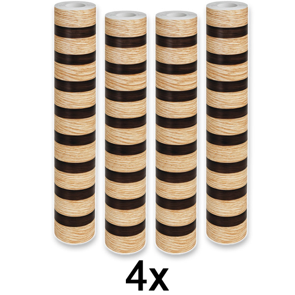 4x Adesivo de parede elegante com efeito em madeira | LINEWALL