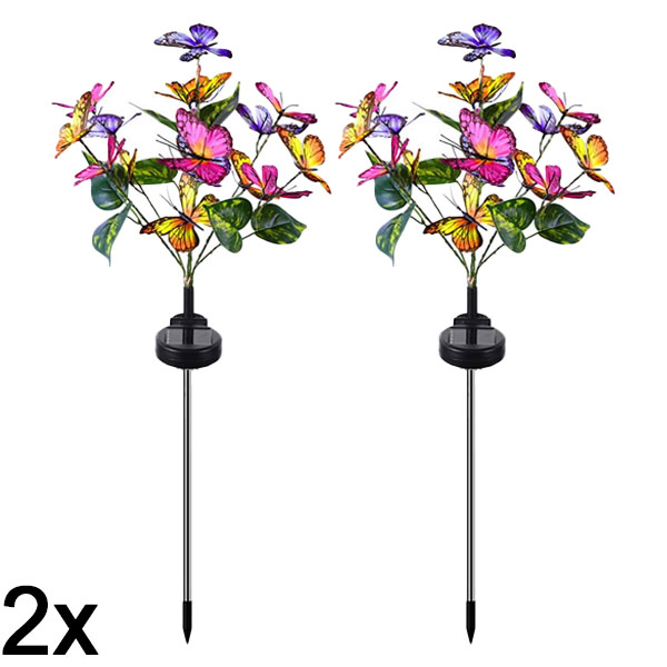 2x Luzes Solares Exteriores com Borboletas | FLUTIX