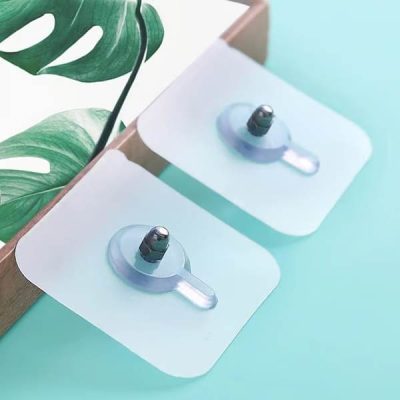 Ganchos adesivos transparentes para parede (10 unid.) | ADHEHOOKS